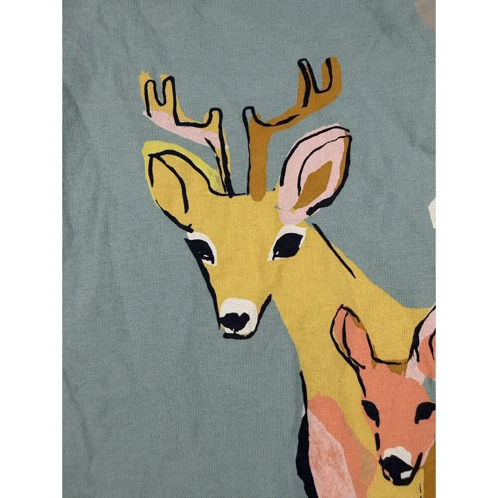 Tea Collection Darling Deer Duo Dress Smokey Blue Size 4